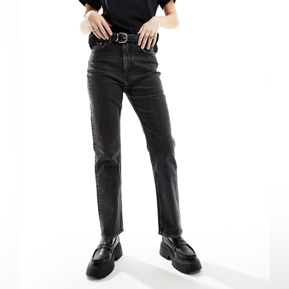 & Other Stories High Rise Straight Leg Jeans Black Size 29 - Picture 1 of 9